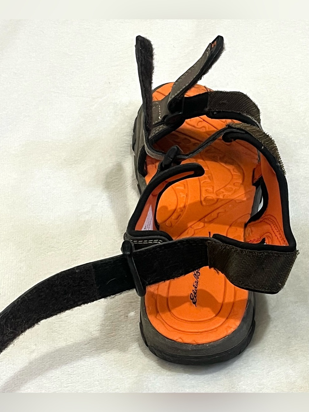 Eddie Bauer Kids Orange & Brown Active Sandals w Adjustable Sport Velcro Straps - Picture 12 of 16